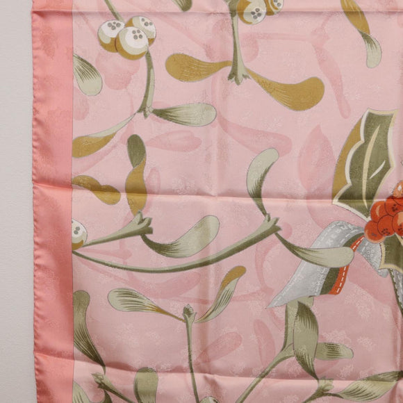 HERMES Carre90 Scarf Silk Pink Green Auth 192370M