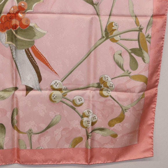 HERMES Carre90 Scarf Silk Pink Green Auth 192370M