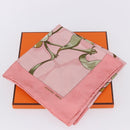 HERMES Carre90 Scarf Silk Pink Green Auth 192370M-24