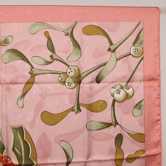 HERMES Carre90 Scarf Silk Pink Green Auth 192370M