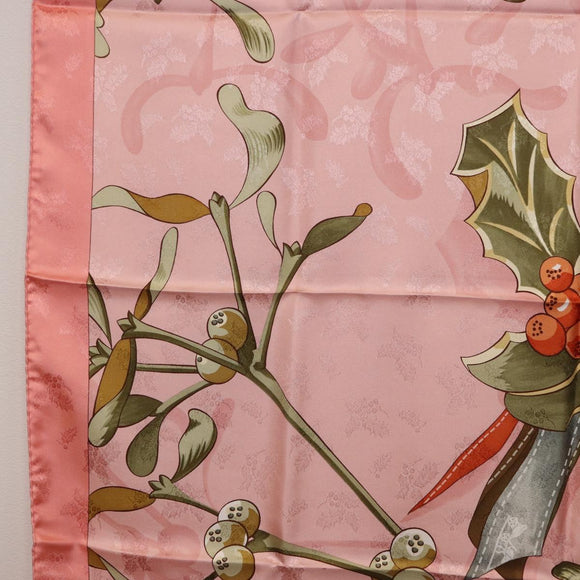 HERMES Carre90 Scarf Silk Pink Green Auth 192370M