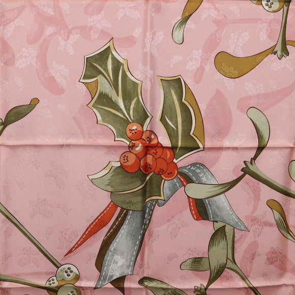 HERMES Carre90 Scarf Silk Pink Green Auth 192370M