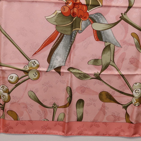 HERMES Carre90 Scarf Silk Pink Green Auth 192370M