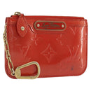 LOUIS VUITTON Vernis Pochette Cles NM Orenge Sunset M93638 LV Auth 192380-1