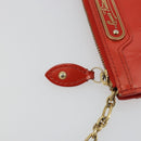 LOUIS VUITTON Vernis Pochette Cles NM Orenge Sunset M93638 LV Auth 192380-10