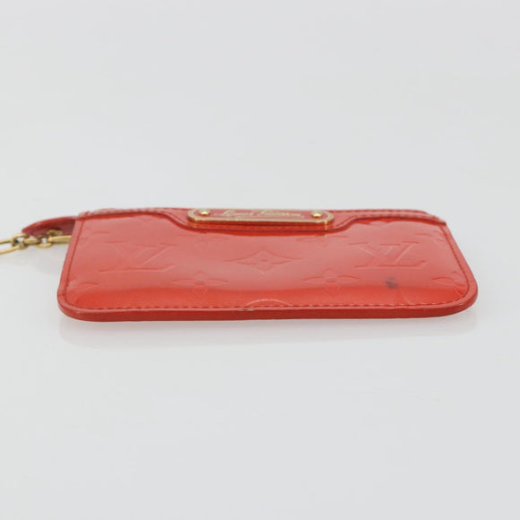 LOUIS VUITTON Vernis Pochette Cles NM Orenge Sunset M93638 LV Auth 192380