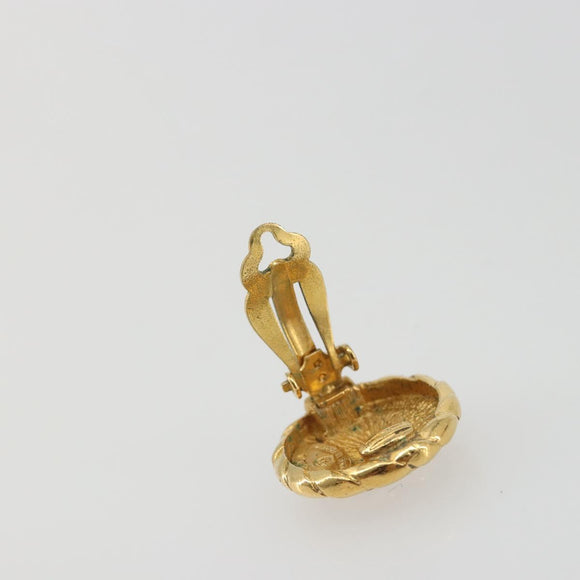 CHANEL COCO Mark Earring Metal Gold Tone CC Auth 192382