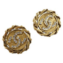 CHANEL COCO Mark Earring Metal Gold Tone CC Auth 192383-1