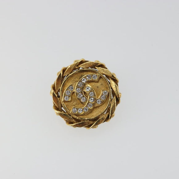 CHANEL COCO Mark Earring Metal Gold Tone CC Auth 192383