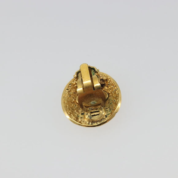 CHANEL COCO Mark Earring Metal Gold Tone CC Auth 192384