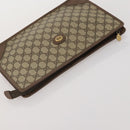 GUCCI GG Supreme Clutch Bag Tote Bag PVC Leather 2 Set Beige Gold Auth 192415-13