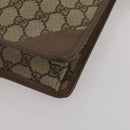 GUCCI GG Supreme Clutch Bag Tote Bag PVC Leather 2 Set Beige Gold Auth 192415-15