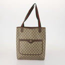 GUCCI GG Supreme Clutch Bag Tote Bag PVC Leather 2 Set Beige Gold Auth 192415-2