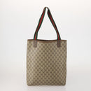 GUCCI GG Supreme Clutch Bag Tote Bag PVC Leather 2 Set Beige Gold Auth 192415-3