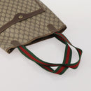 GUCCI GG Supreme Clutch Bag Tote Bag PVC Leather 2 Set Beige Gold Auth 192415-5