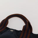 HERMES Fourre Tout MM Hand Bag Canvas 2 Set Navy Orange Auth 192416-14