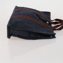 HERMES Fourre Tout MM Hand Bag Canvas 2 Set Navy Orange Auth 192416-4