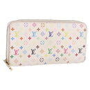 LOUIS VUITTON Monogram Multicolor Zippy Wallet White M60241 LV Auth 192417-1