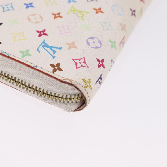 LOUIS VUITTON Monogram Multicolor Zippy Wallet White M60241 LV Auth 192417