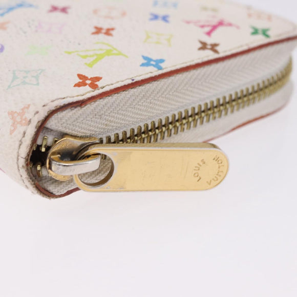 LOUIS VUITTON Monogram Multicolor Zippy Wallet White M60241 LV Auth 192417