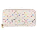 LOUIS VUITTON Monogram Multicolor Zippy Wallet White M60241 LV Auth 192417-2