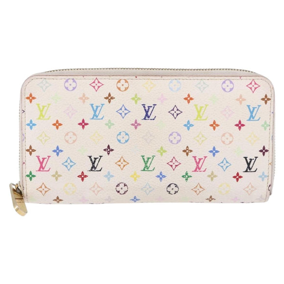 LOUIS VUITTON Monogram Multicolor Zippy Wallet White M60241 LV Auth 192417