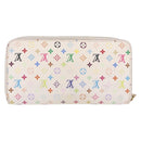 LOUIS VUITTON Monogram Multicolor Zippy Wallet White M60241 LV Auth 192417-3