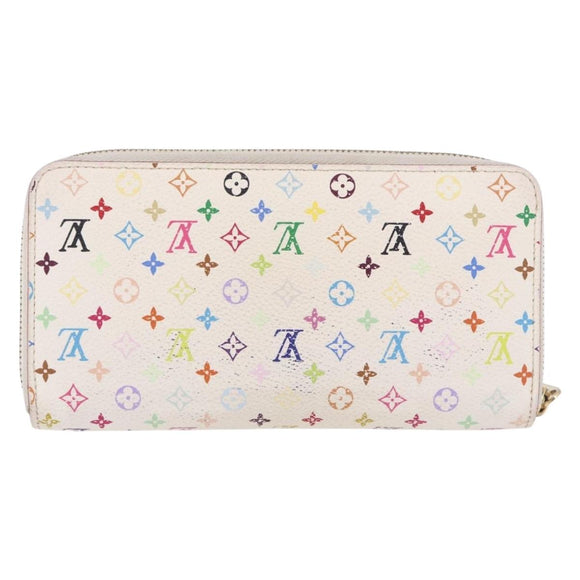 LOUIS VUITTON Monogram Multicolor Zippy Wallet White M60241 LV Auth 192417