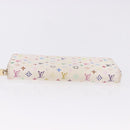 LOUIS VUITTON Monogram Multicolor Zippy Wallet White M60241 LV Auth 192417-8