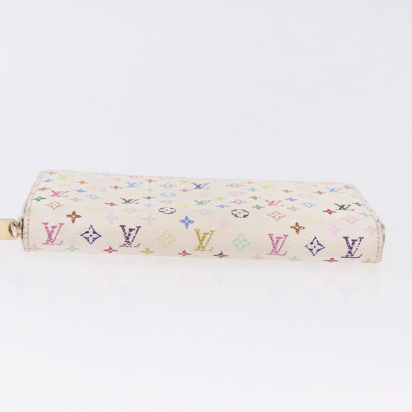 LOUIS VUITTON Monogram Multicolor Zippy Wallet White M60241 LV Auth 192417