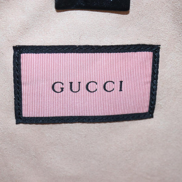 GUCCI Ghost Boston Bag Leather 2way Black Silver Auth 192424SAM
