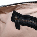 GUCCI Ghost Boston Bag Leather 2way Black Silver Auth 192424SAM-23