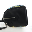 GUCCI Ghost Boston Bag Leather 2way Black Silver Auth 192424SAM-4