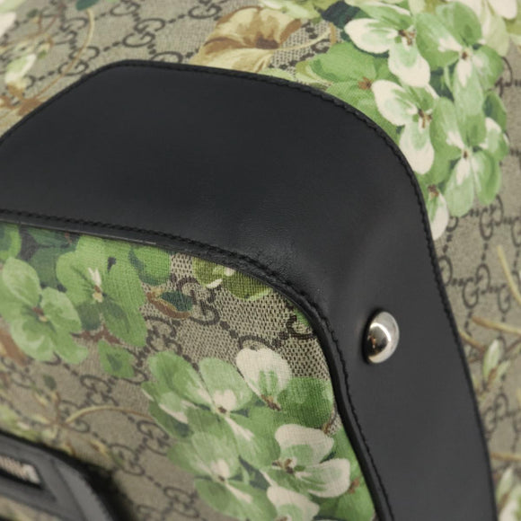 GUCCI GG Supreme Blooms Boston Bag PVC 2way Beige Silver 406380 Auth 192425A