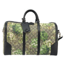 GUCCI GG Supreme Blooms Boston Bag PVC 2way Beige Silver 406380 Auth 192425A-2