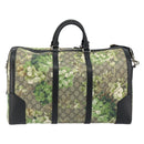 GUCCI GG Supreme Blooms Boston Bag PVC 2way Beige Silver 406380 Auth 192425A-3