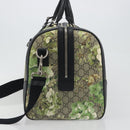 GUCCI GG Supreme Blooms Boston Bag PVC 2way Beige Silver 406380 Auth 192425A-4