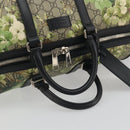 GUCCI GG Supreme Blooms Boston Bag PVC 2way Beige Silver 406380 Auth 192425A-7
