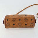MCM Logogram Vicetos Mini Boston Bag PVC Leather 2way Brown Gold Auth 192428A-5