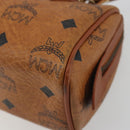 MCM Logogram Vicetos Mini Boston Bag PVC Leather 2way Brown Gold Auth 192428A-15