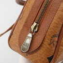 MCM Logogram Vicetos Mini Boston Bag PVC Leather 2way Brown Gold Auth 192428A-18