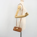 MCM Logogram Vicetos Mini Boston Bag PVC Leather 2way Brown Gold Auth 192428A-21