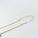 Salvatore Ferragamo Vala Chain Shoulder Bag Leather White Gold Auth 192429-10