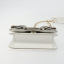 Salvatore Ferragamo Vala Chain Shoulder Bag Leather White Gold Auth 192429-11