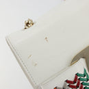 Salvatore Ferragamo Vala Chain Shoulder Bag Leather White Gold Auth 192429-16