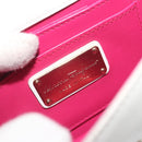 Salvatore Ferragamo Vala Chain Shoulder Bag Leather White Gold Auth 192429-20