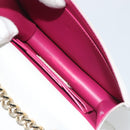 Salvatore Ferragamo Vala Chain Shoulder Bag Leather White Gold Auth 192429-21