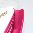 Salvatore Ferragamo Vala Chain Shoulder Bag Leather White Gold Auth 192429-22