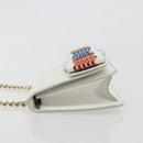 Salvatore Ferragamo Vala Chain Shoulder Bag Leather White Gold Auth 192429-7