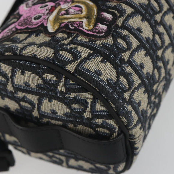 Christian Dior Trotter Canvas Shoulder Bag Navy Auth 192430M